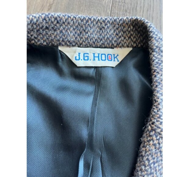 J.G. Hook 100% Wool Tweed Blazer Women's Size 8 80's USA Academia Old Money VTG - Picture 3 of 7